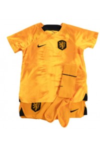 Fotbalové Dres Holandsko Dětské Domácí Oblečení MS 2022 Krátký Rukáv (+ trenýrky)